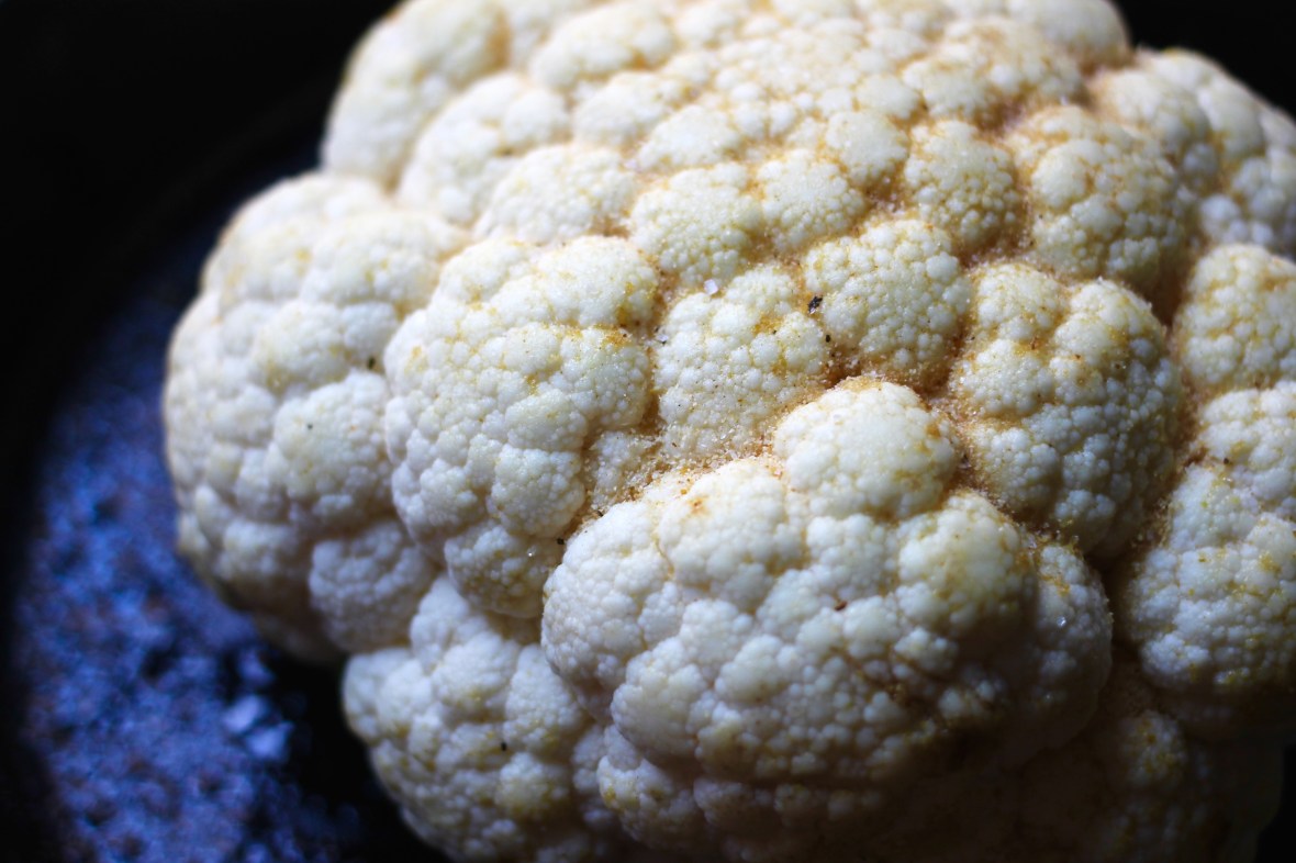 curried whole roasted cauliflower