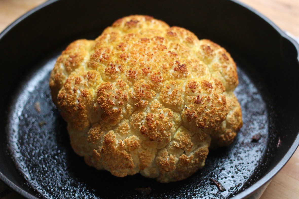 curried whole roasted cauliflower