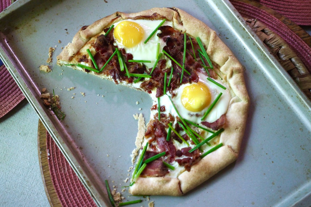 breakfast galette bacon eggs chives