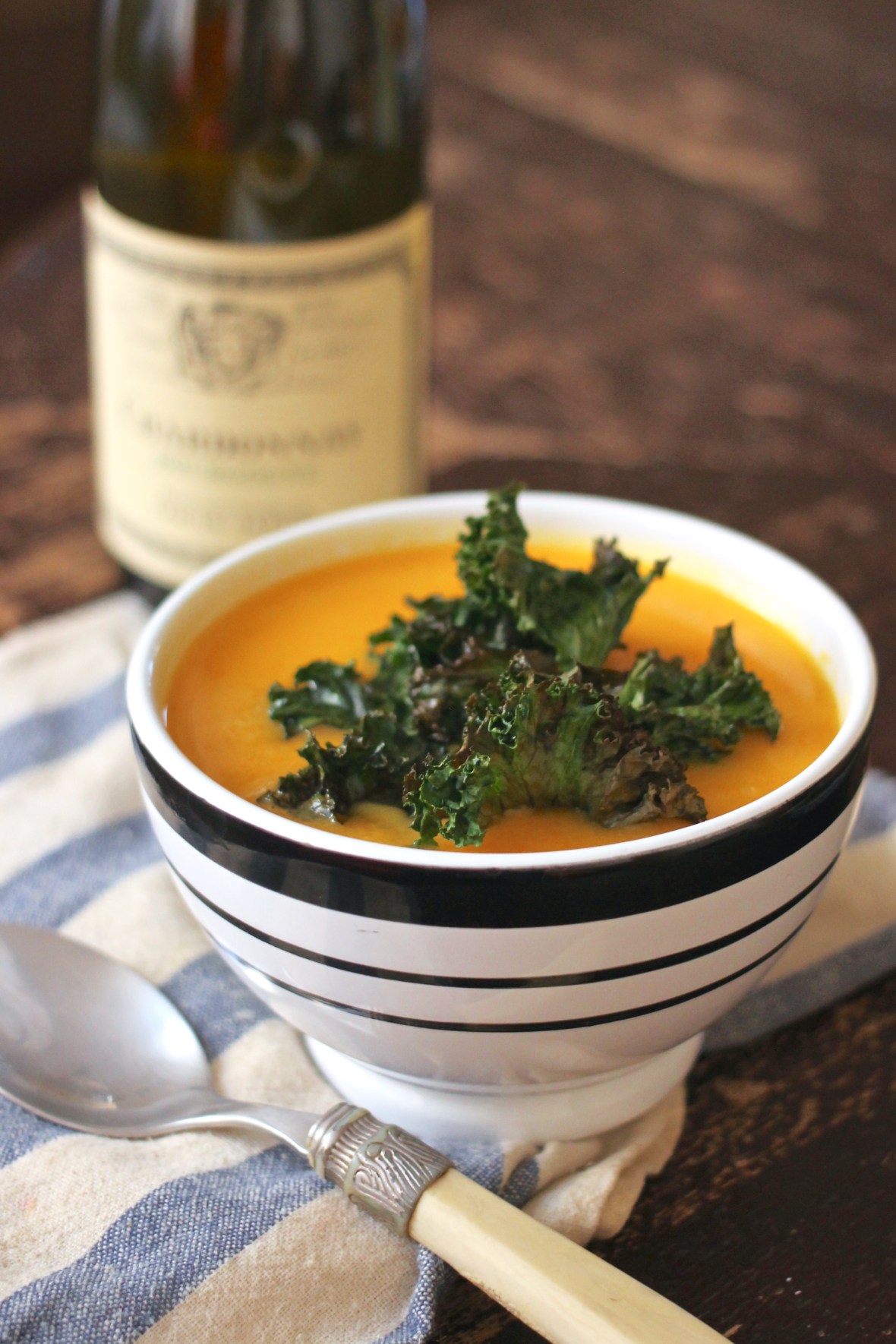 butternut squash soup roasted kale