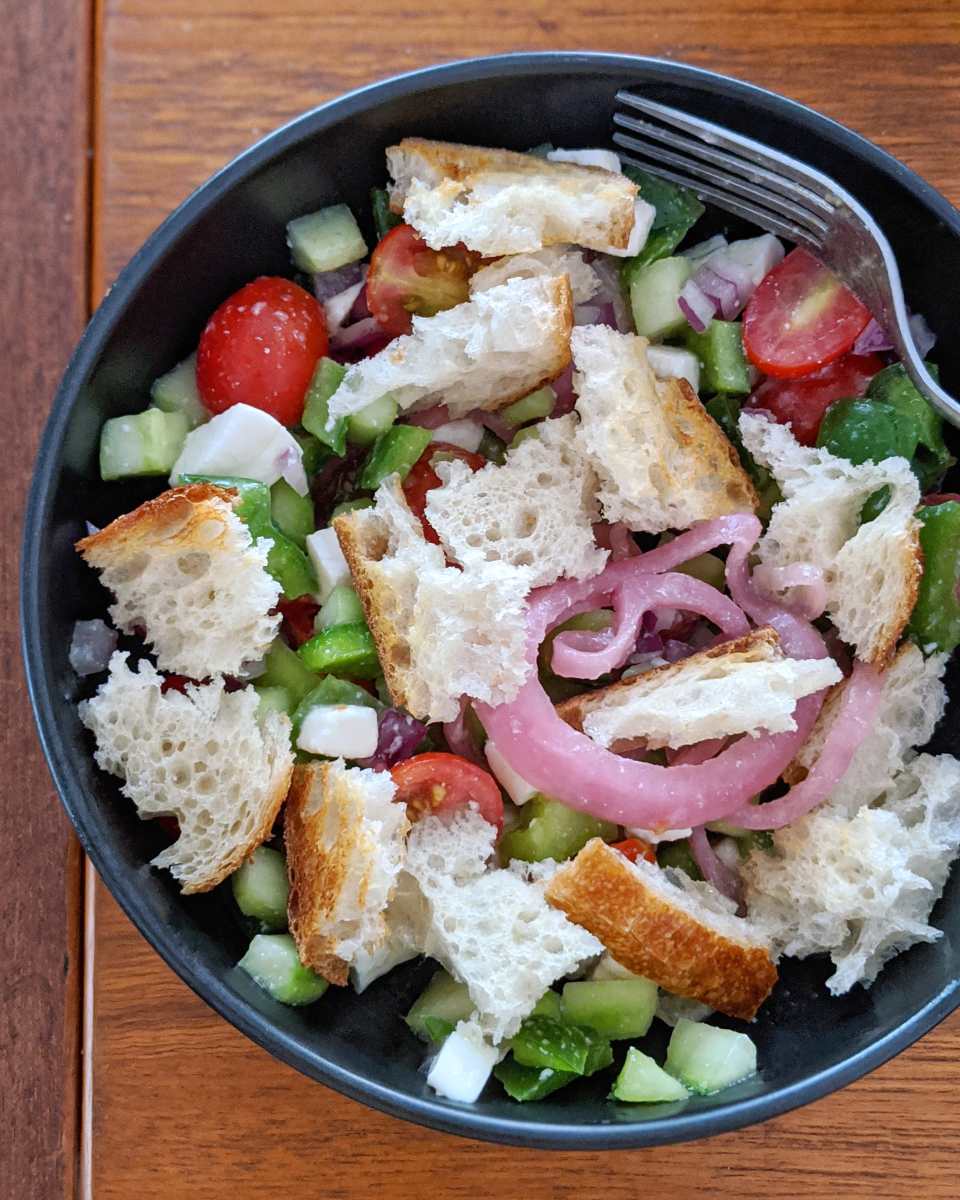 Panzanella with Picked Red Onion